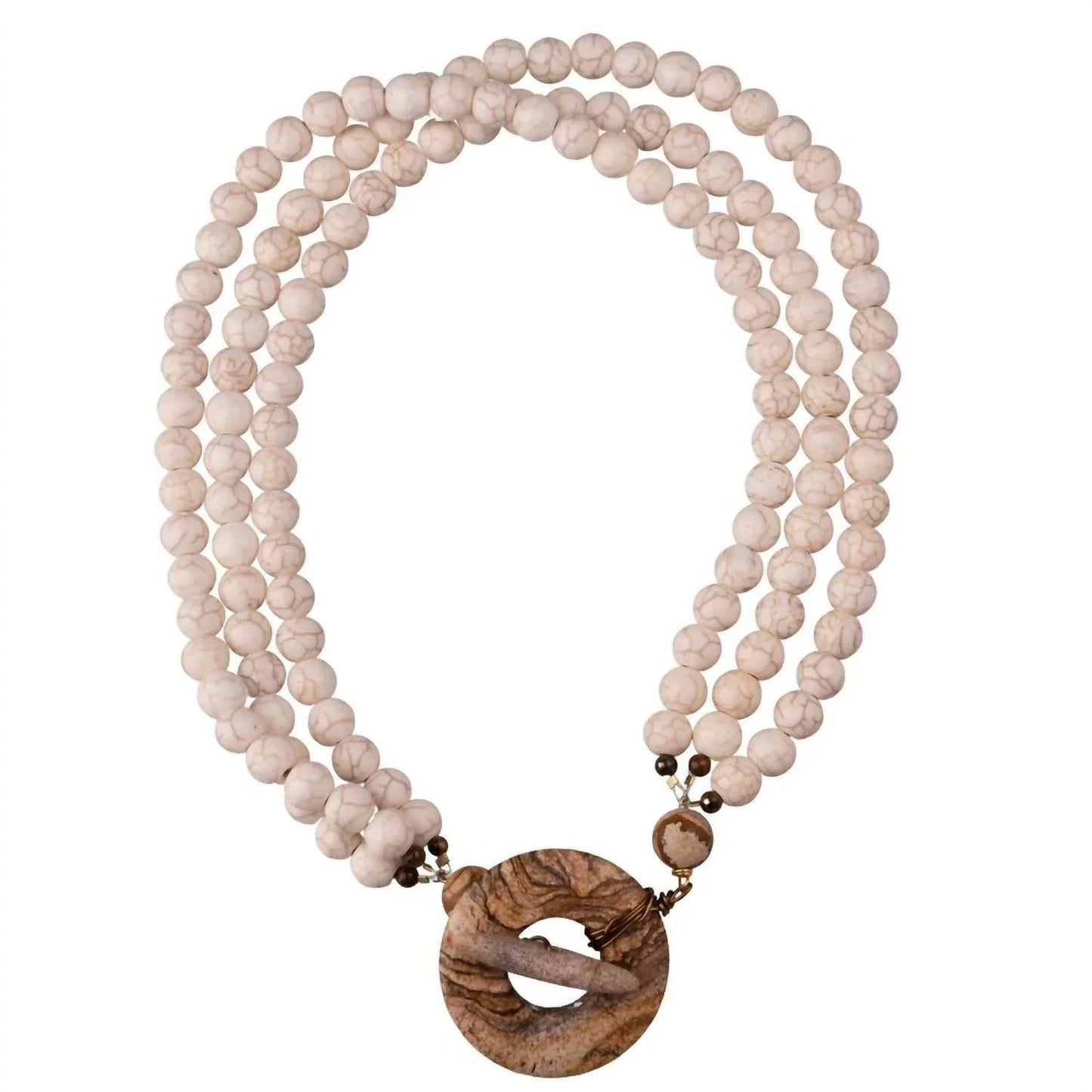 Ali & Bird Jewelry - White and Wood Necklace - Rack Hunt