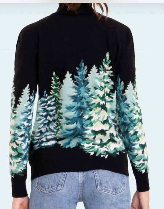 Richard Grand Cashmere - Intarsia Cashmere Pine Tree Turtleneck Sweater - Rack Hunt -