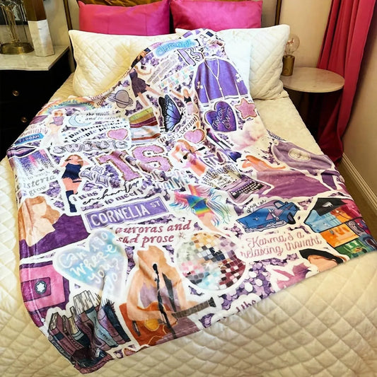 Small Shop - Girls' Eras Tour Music Inspired Plush Throw Blanket - Rack Hunt