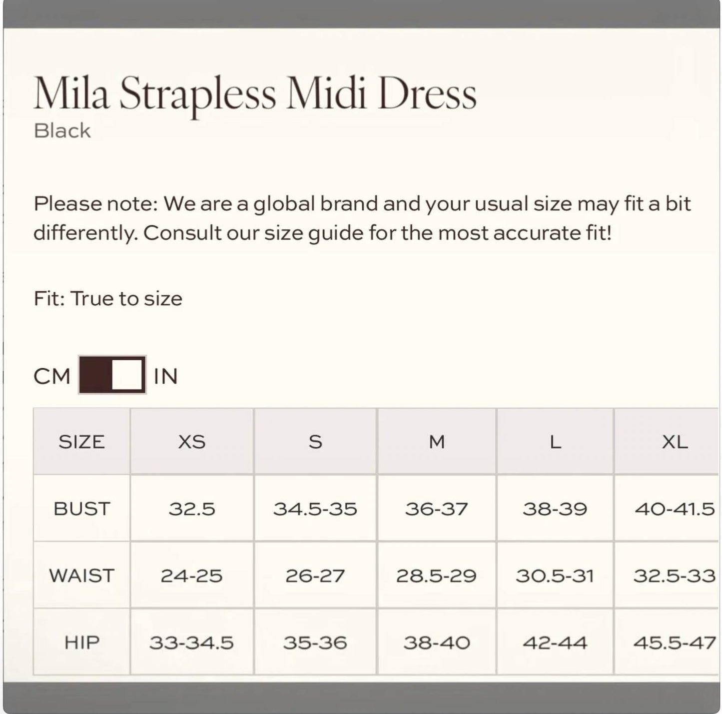 Mila Strapless Midi Dress