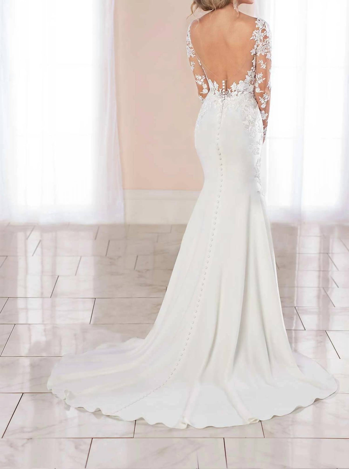 Lace And Crepe Wedding Gown