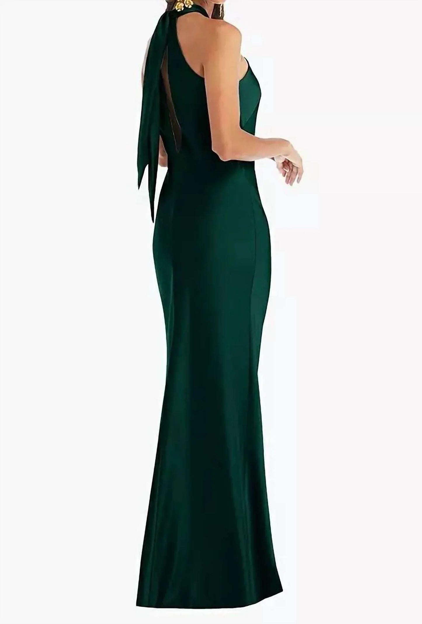 Lovely - Twist Halter Lux Charmeuse Maxi Dress - Rack Hunt