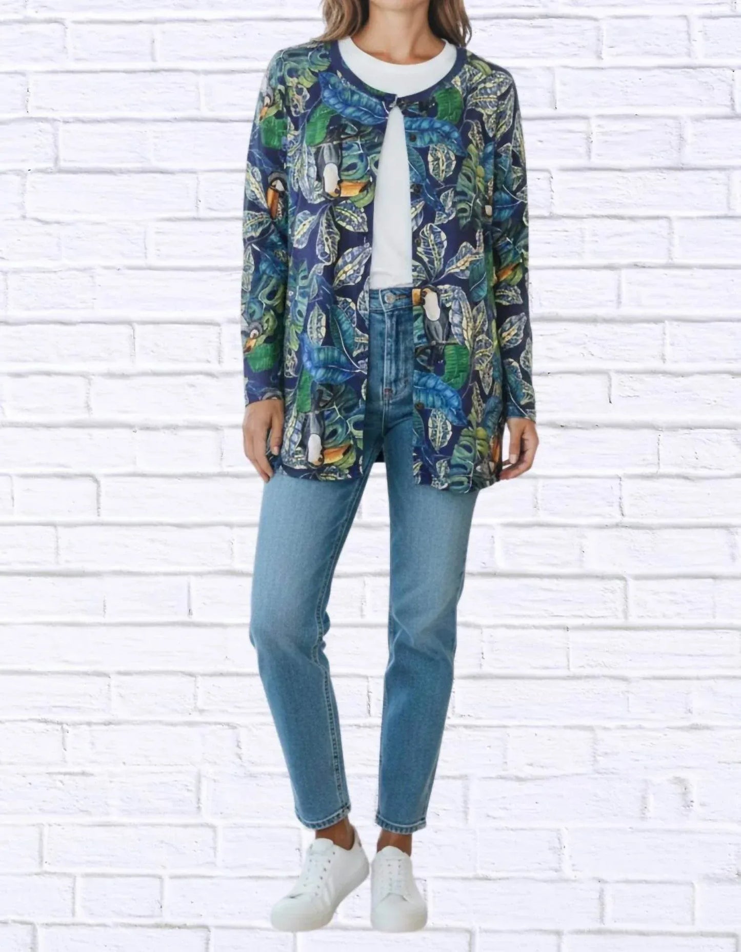 Diva USA - Tropical Print Button-through Knit Cardigan - Rack Hunt