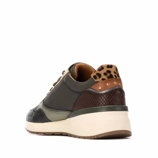 Women's Leather Wedge Lace-up Sneaker