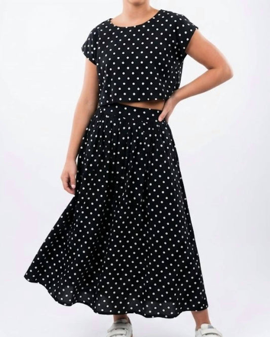 Rona Polka Dot Top and Skirt Set