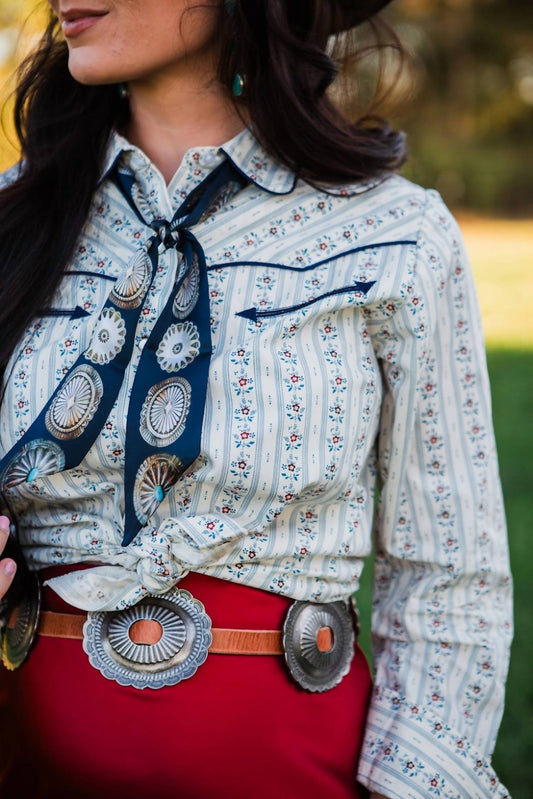 Monica Floral Pearl Snap Shirt