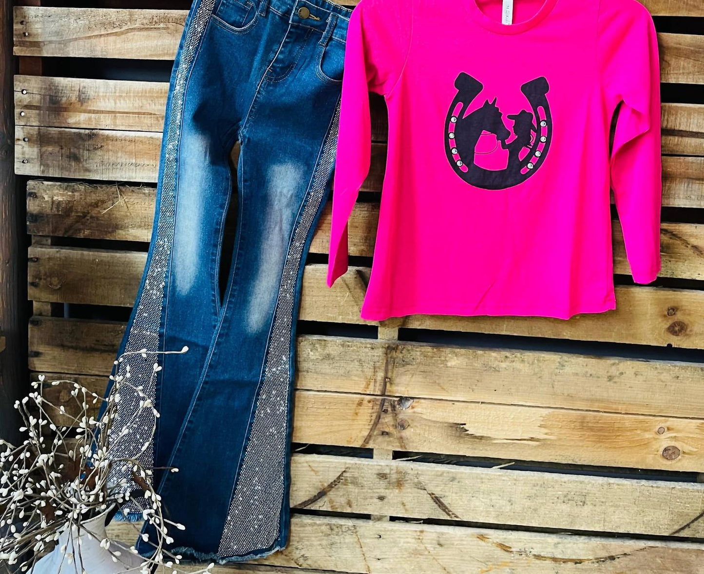 Winter Sequin Flare Jean