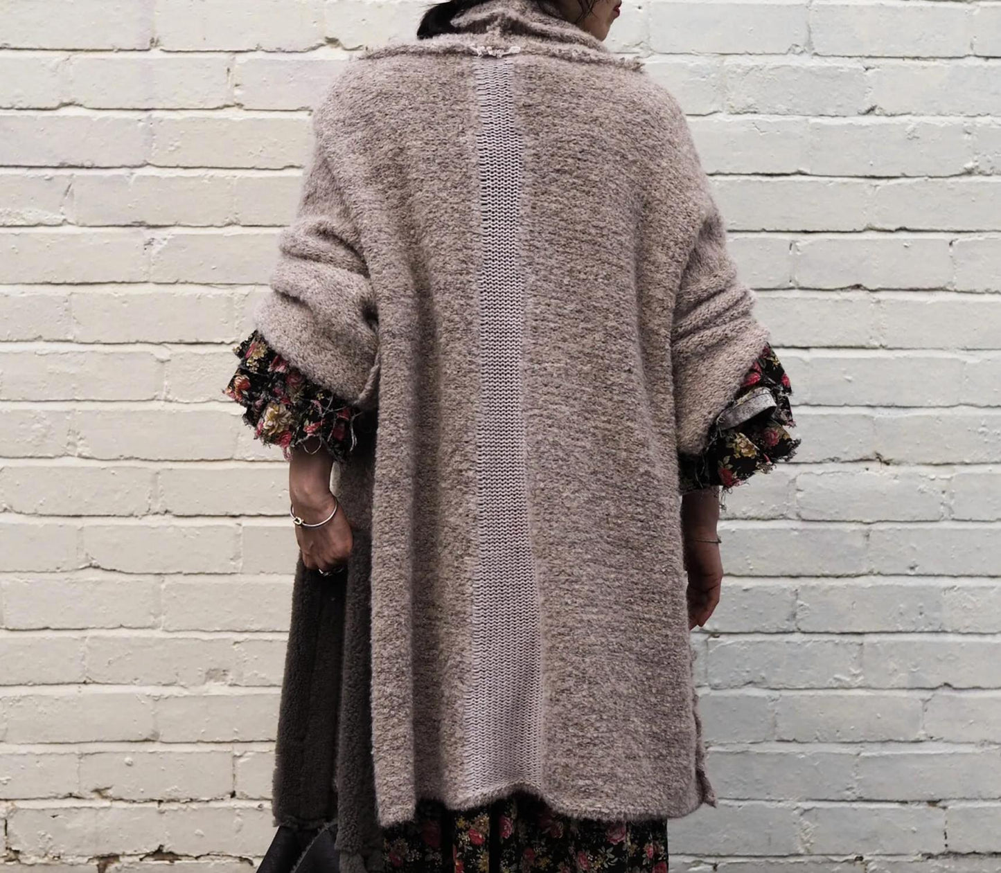 Kimono cardigan with mesh