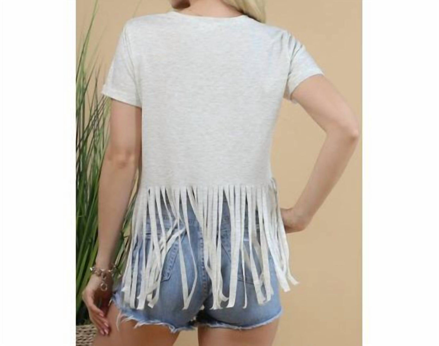 Western Longhorn Cow Print Fringe Top
