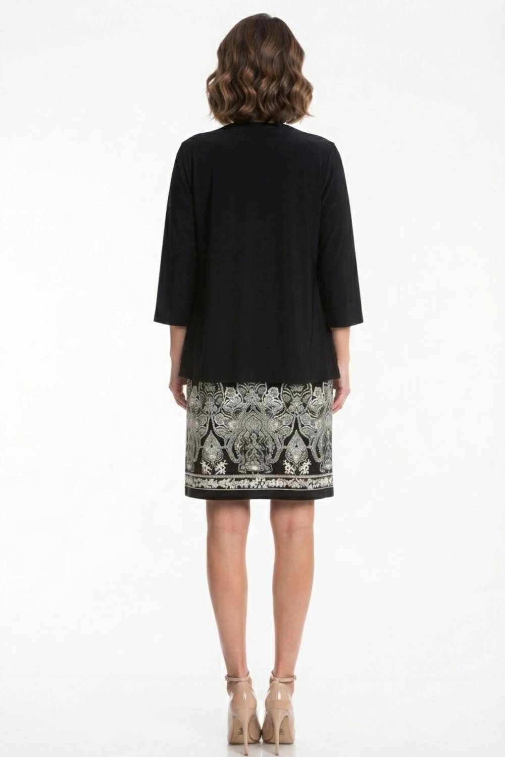 Three-quarter Sleeve Attached Jacket Dress