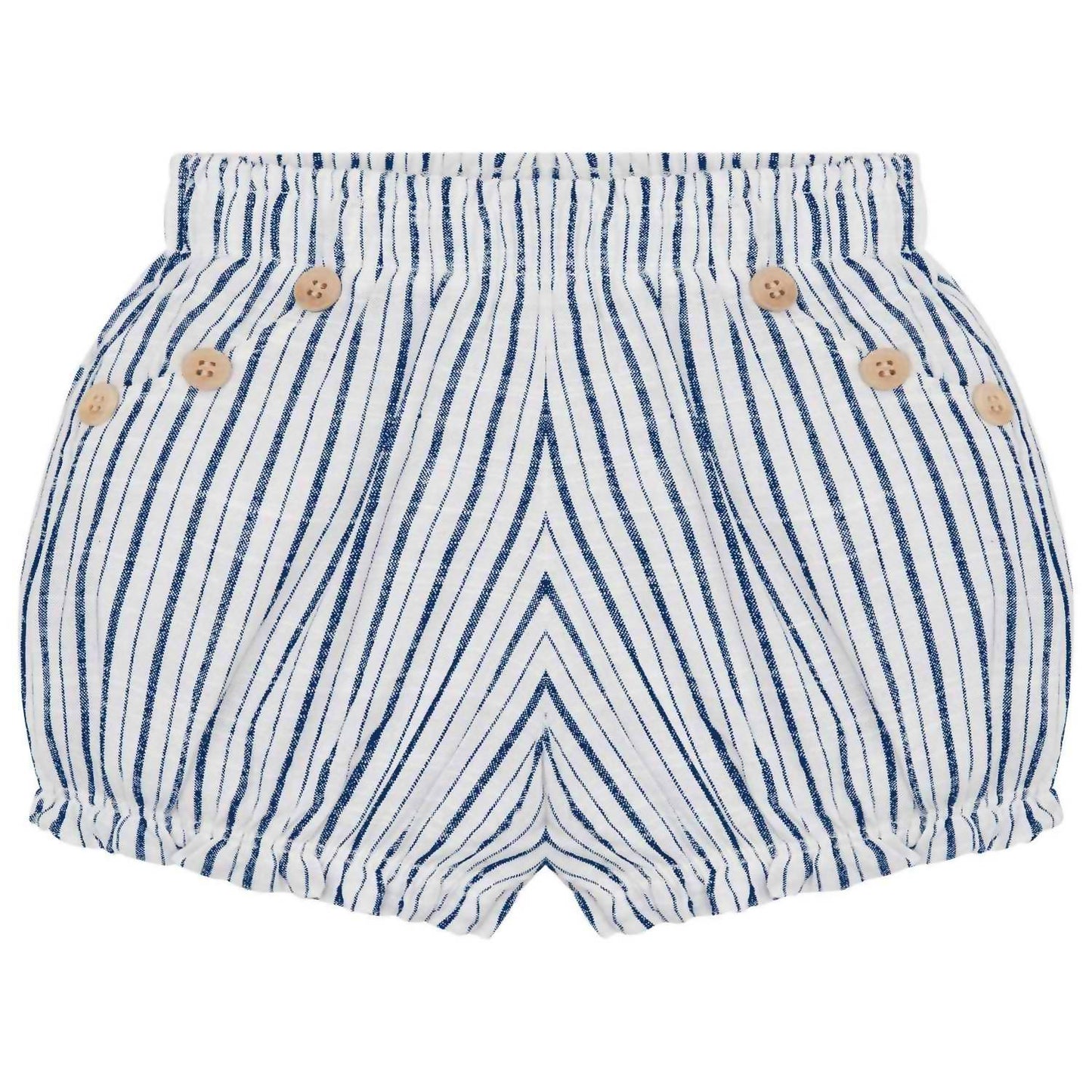 Girl's Onesie With Stripe Shorts Two Piece Set