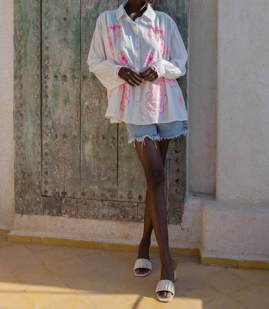 Gold & Silver - Embroidered Cotton Button Down Shirt - Rack Hunt -