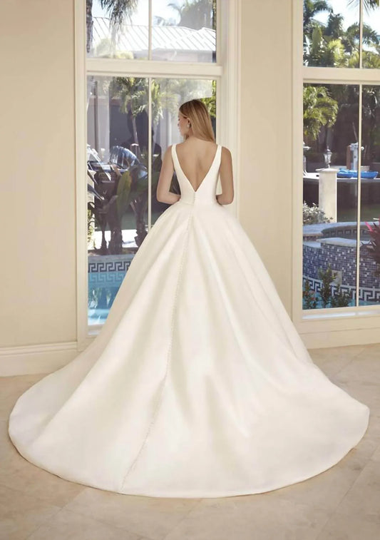 Demetrios - Satin Bateau Ball Gown - Rack Hunt