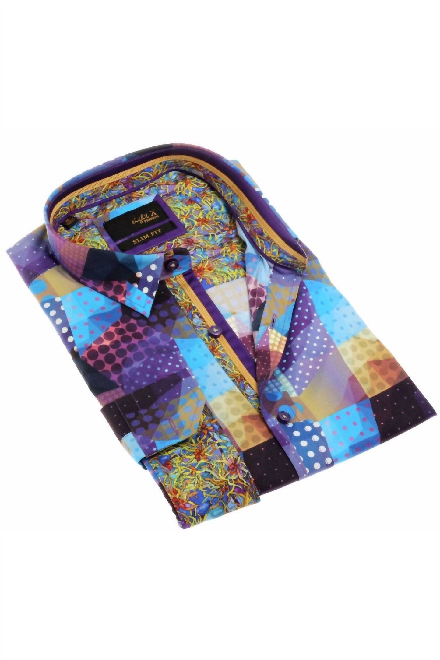 Print Button Down Shirt With Trim