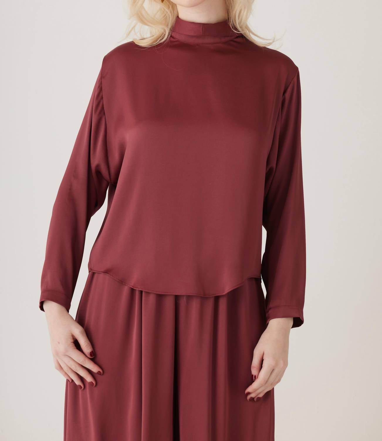 Rose Velvet - Jojo Japanese Charmeuse Blouse - Rack Hunt -