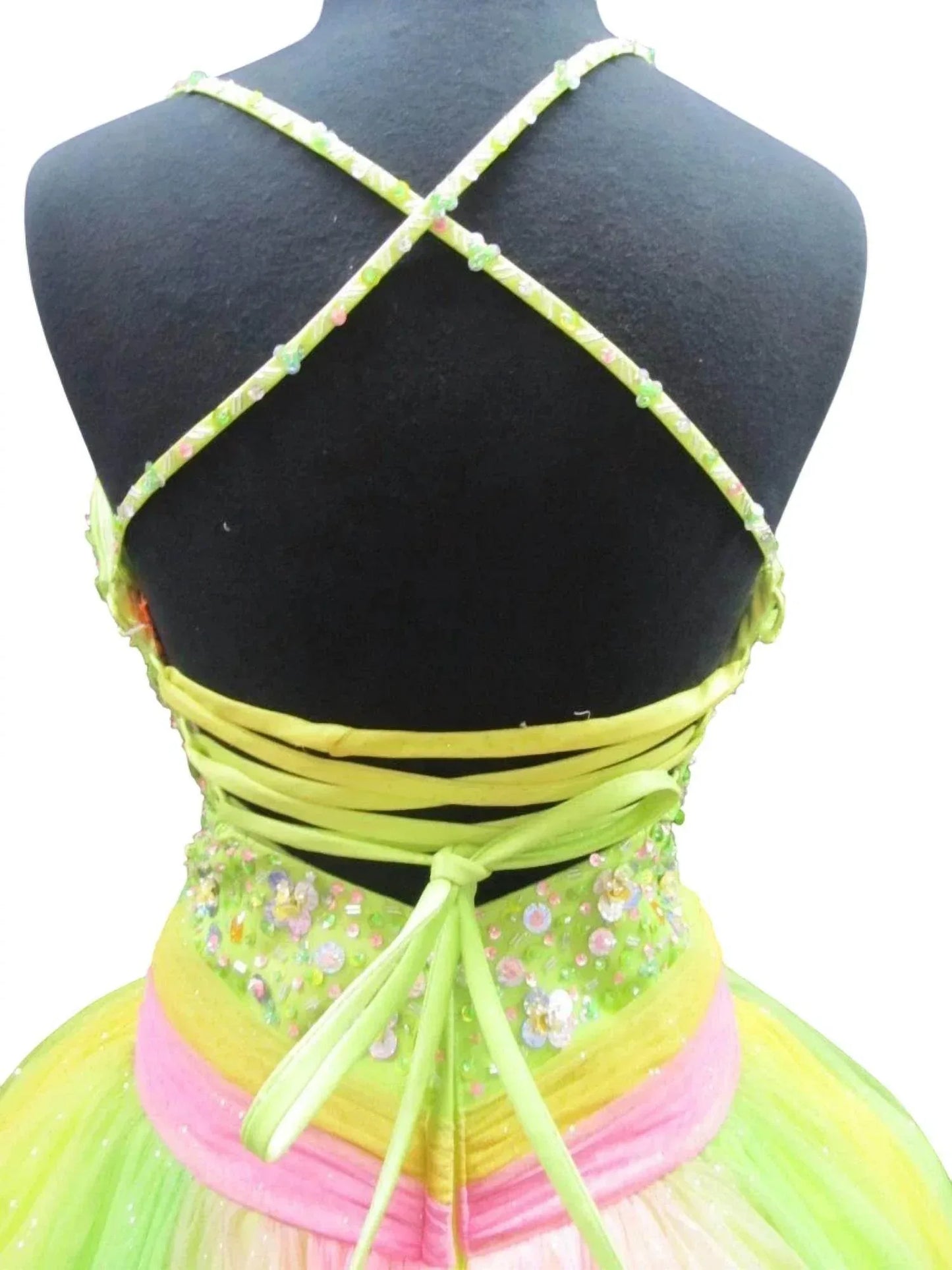 Precious Formals - Beaded Tulle Lace-up Back Ballgown - Rack Hunt