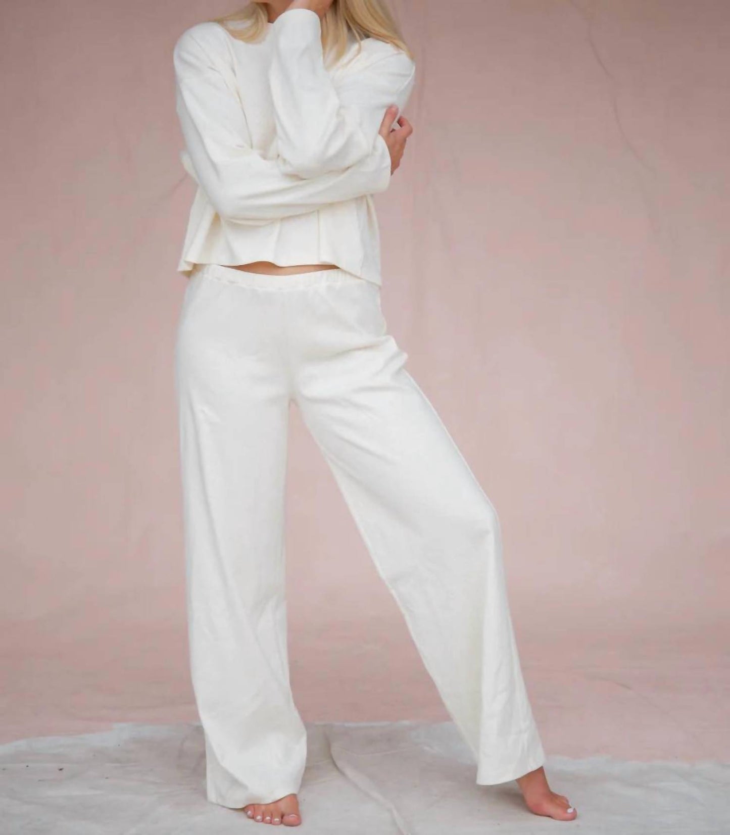 Pointelle Slightly Cropped Top