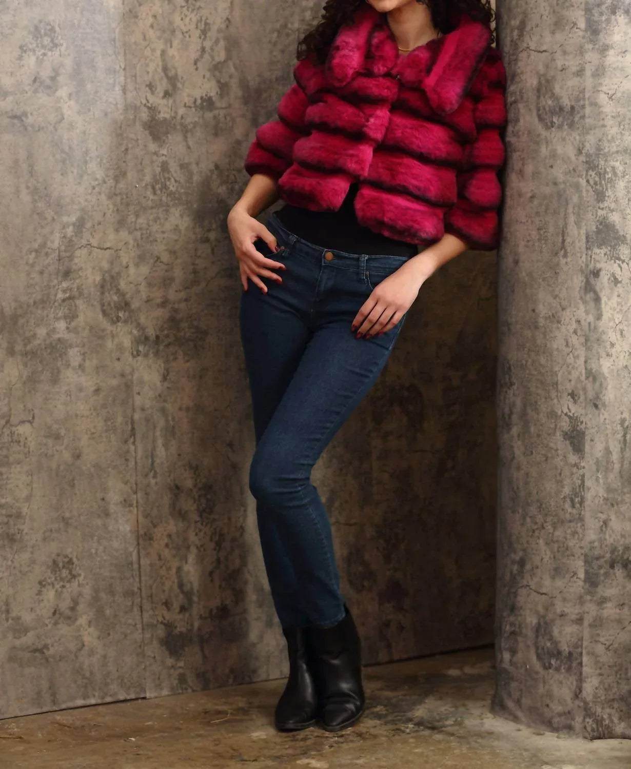 Belle Fare - Premium Cropped Faux Fur Coat - Rack Hunt