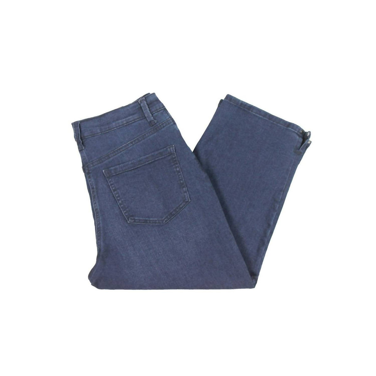 Zippered Pocketed Vented Hem Capri Jeans