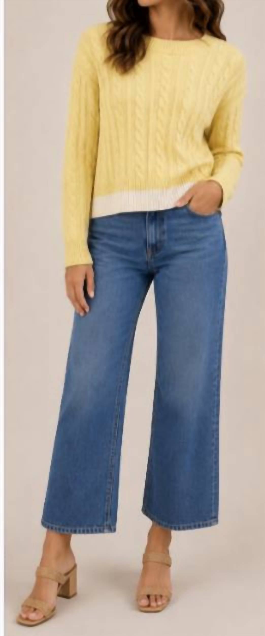 Layered Cable Crew Sweater