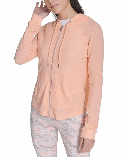 Performance Rouched-sleeve Zip Hoodie