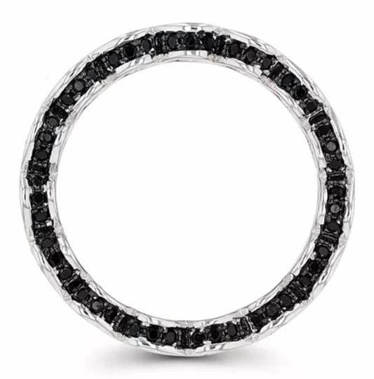 Women's Spinel Pave Hearts Eternity Ring
