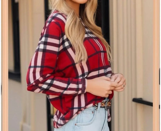 First Love by Lovelyn - Plaid Light Knit Sweater - Rack Hunt