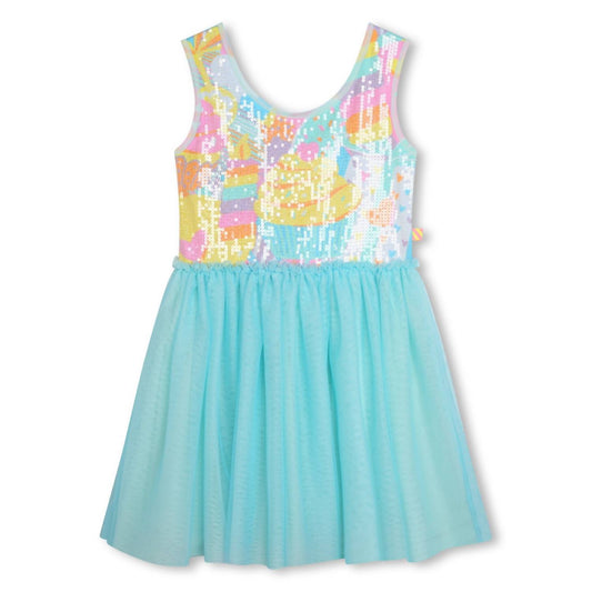 Sequin Tulle Dress With Glitter Crown
