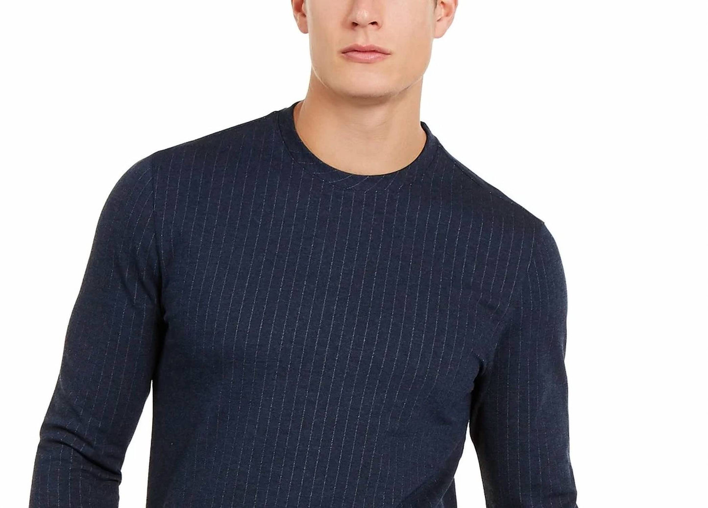 Pinstripe Stretch Crew Sweatshirt