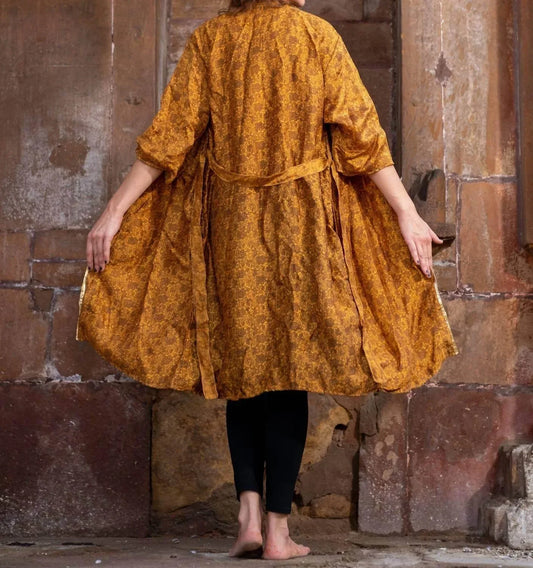StandAwt - Golden Glow Reversible Saree One Size Kimono - Rack Hunt