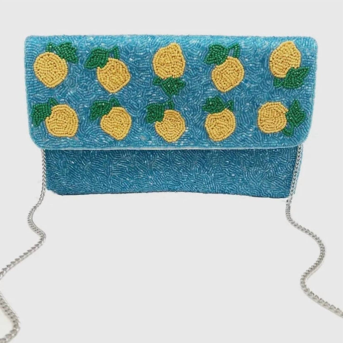 Women's Lemon Beaded Clutch