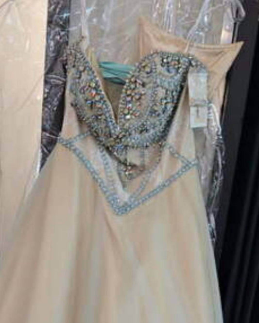 Karishma Creations - Women's Elegant Beaded Corset Formal Gown - Rack Hunt -