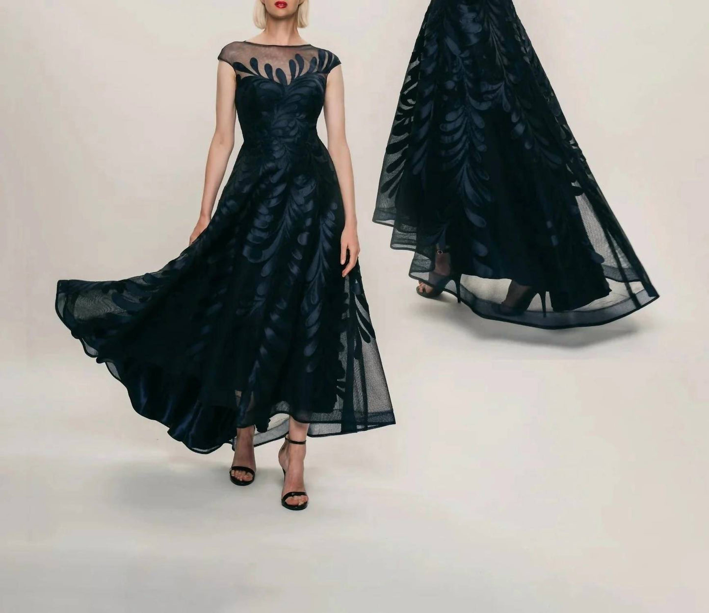 Floral Applique High Low Gown