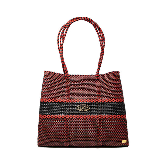 Women's Travel Woven Striped Tote Bag With Clutch