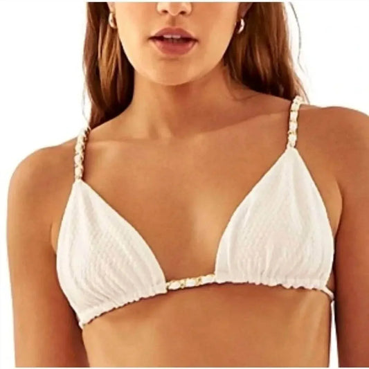 Aquamanile - White Bikini Heather Top And Gatsby Full Cut Bottom - Rack Hunt