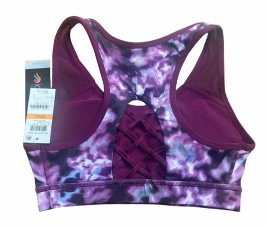 Ideology Womens Activewear Printed Mesh Inset Sports Bra