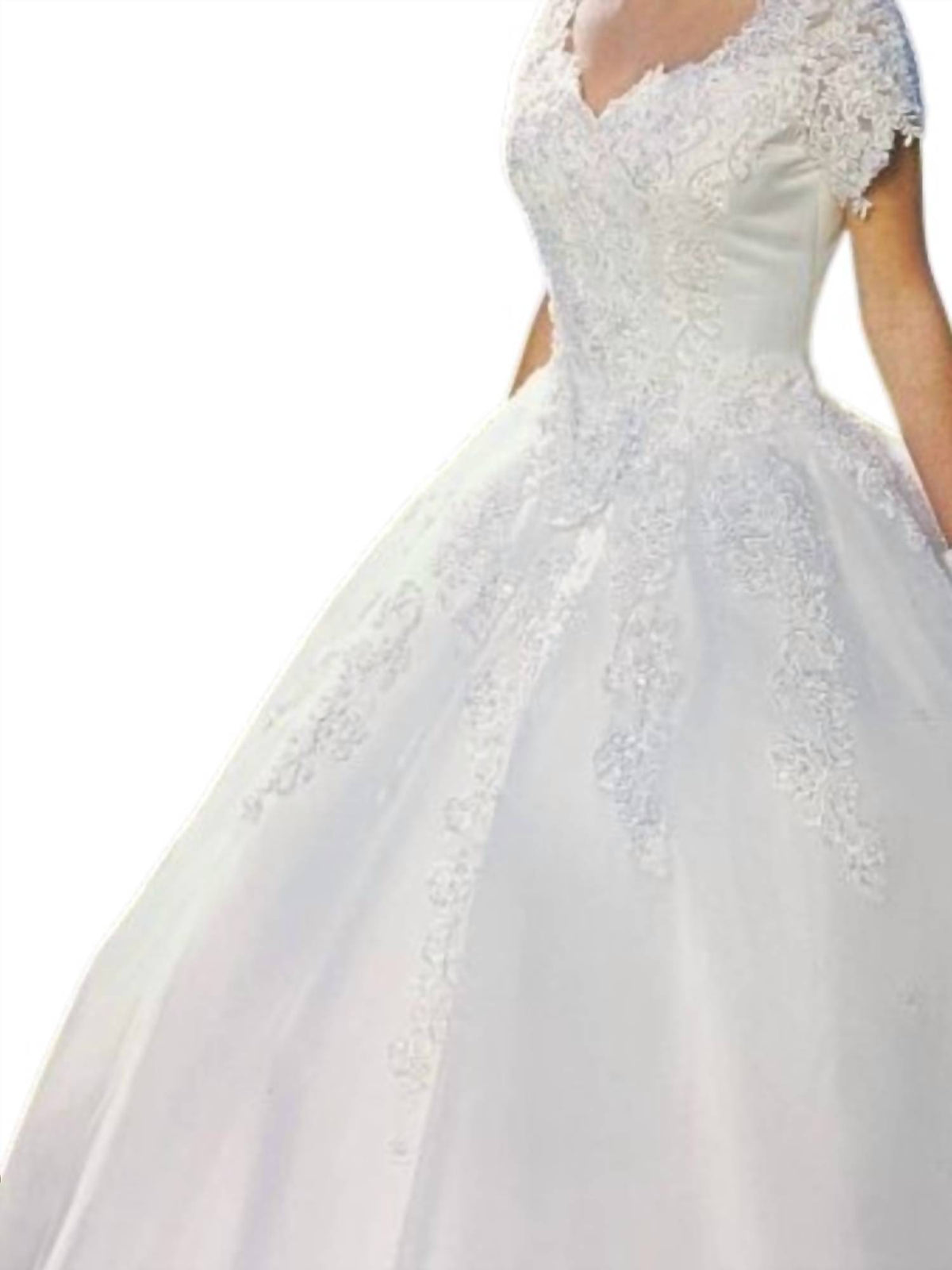 Pearl And Lace Bodice Wedding Dress
