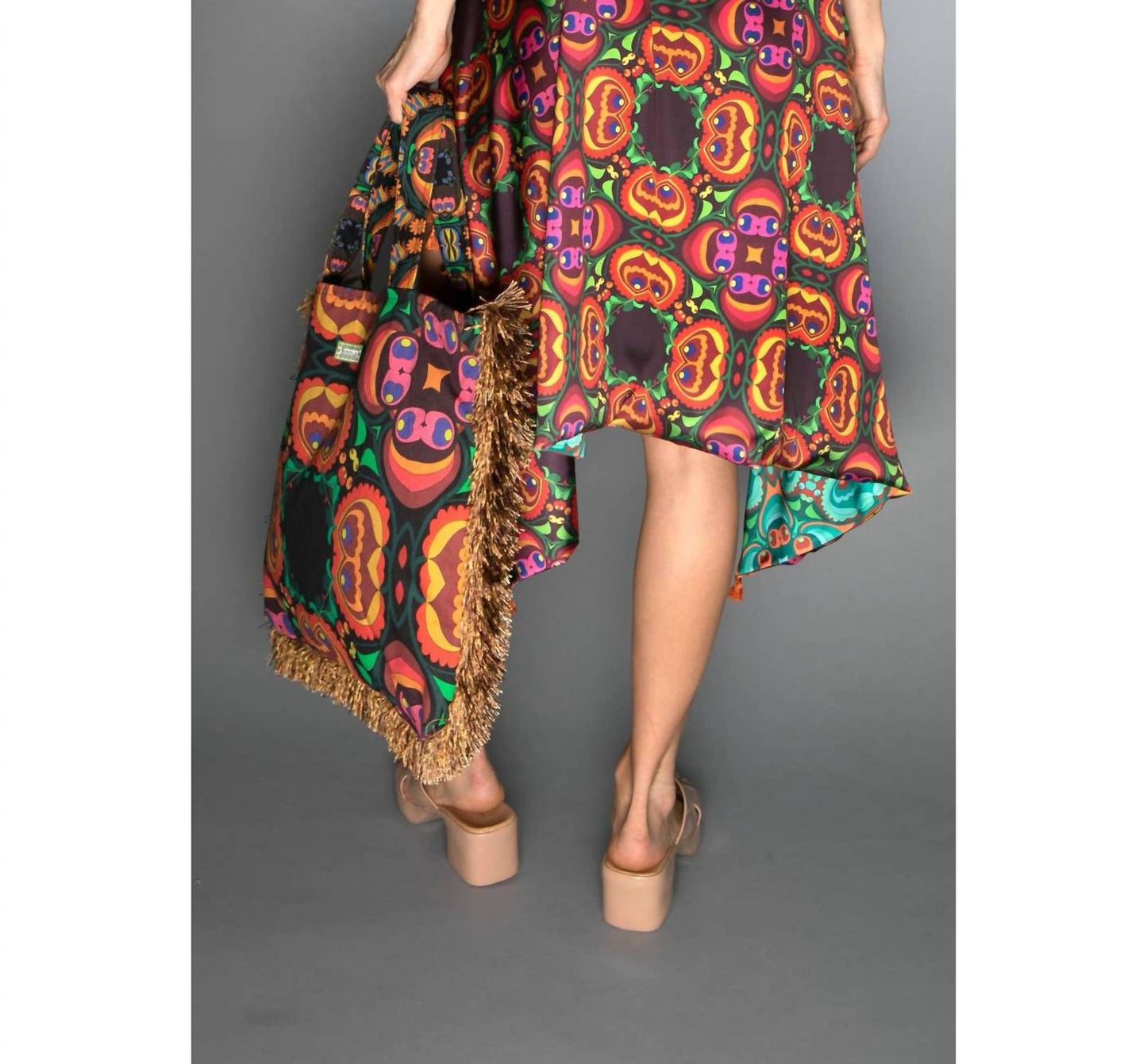Women's Psychedelic Cotton Canvas Tote