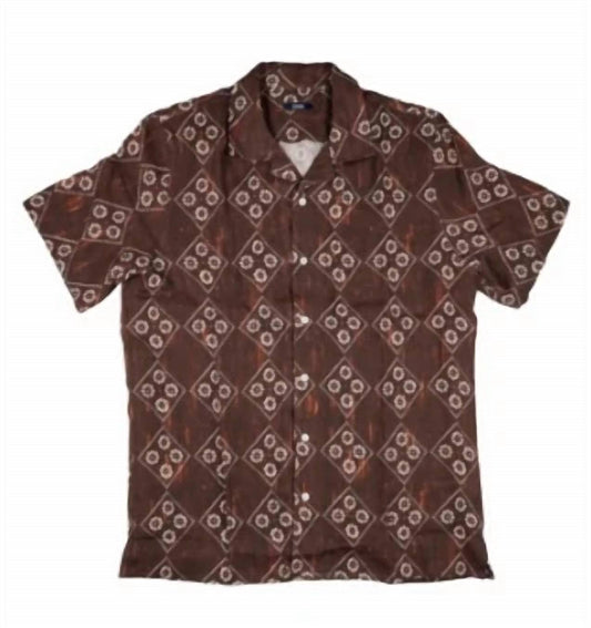 Men's Short Sleeve Linen Camp Collar Shirt