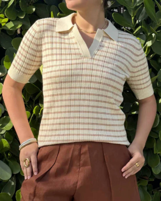 Stripe Polo Top