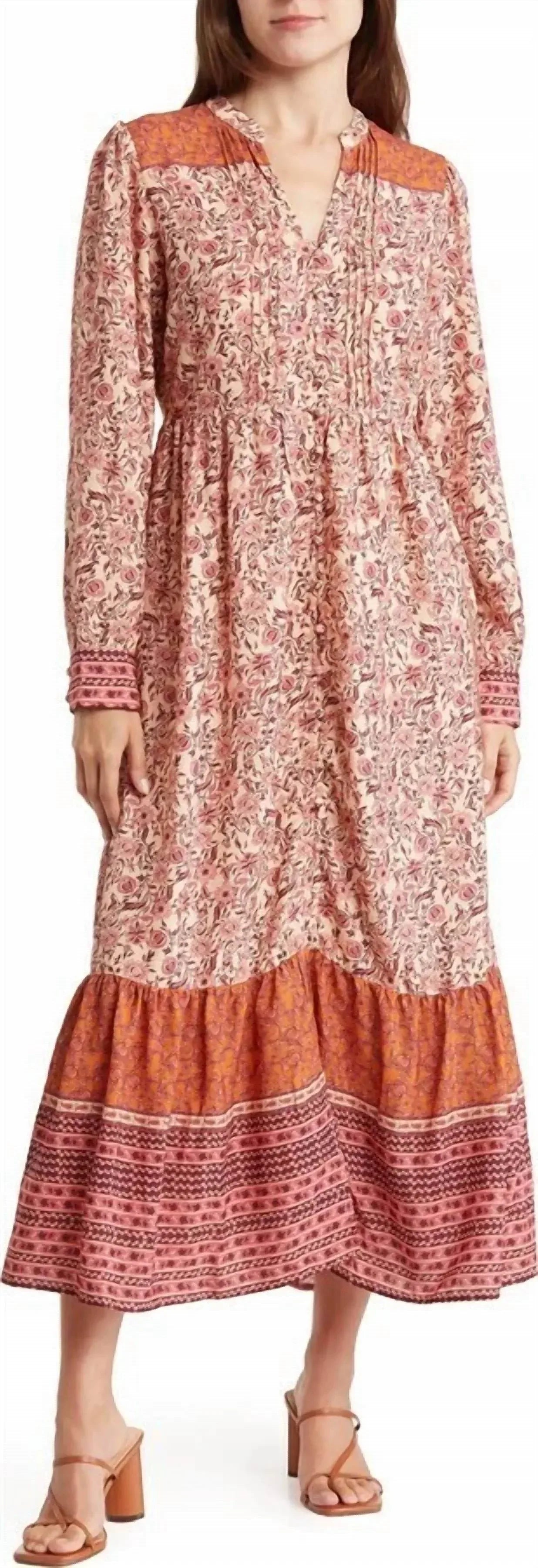 Mila Mae - Border Print Long Sleeve Dress - Rack Hunt