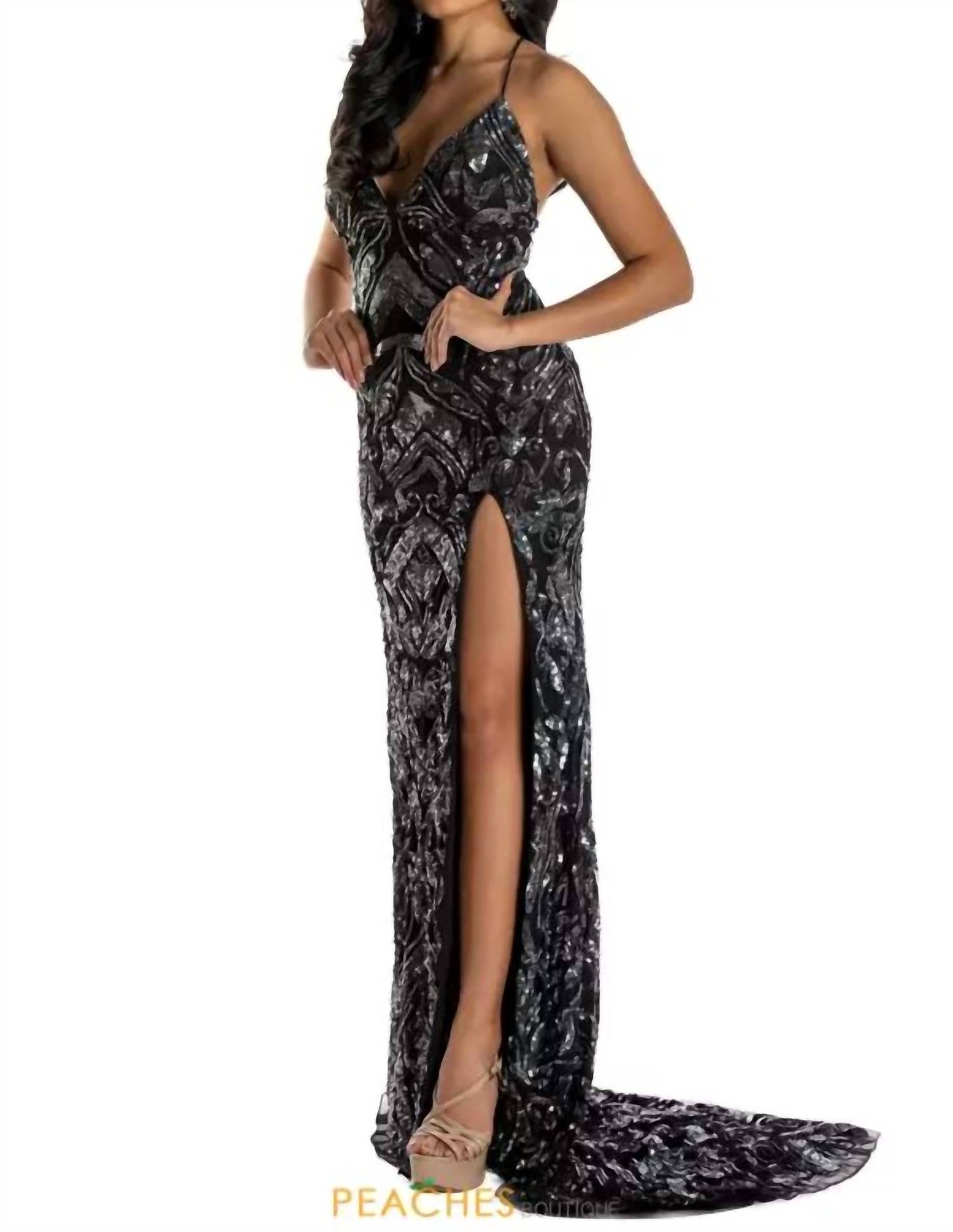 V-neck Long Gown