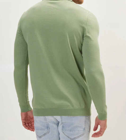 Johnny Collar Long Sleeve Knit Polo