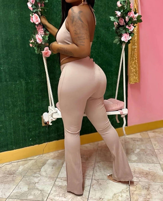 Dont Keep Me Waiting Crop Flare Pants Set