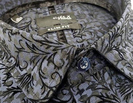 Men's Hounds Tooth Button Down Shirt With Flocking