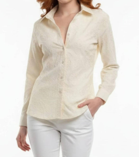 Floral Embroidered Button-down Shirt