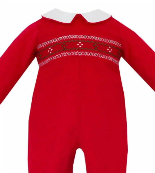 Anavini - Girl's Corduroy Smocked Long Sleeve Ralph Romper - Rack Hunt
