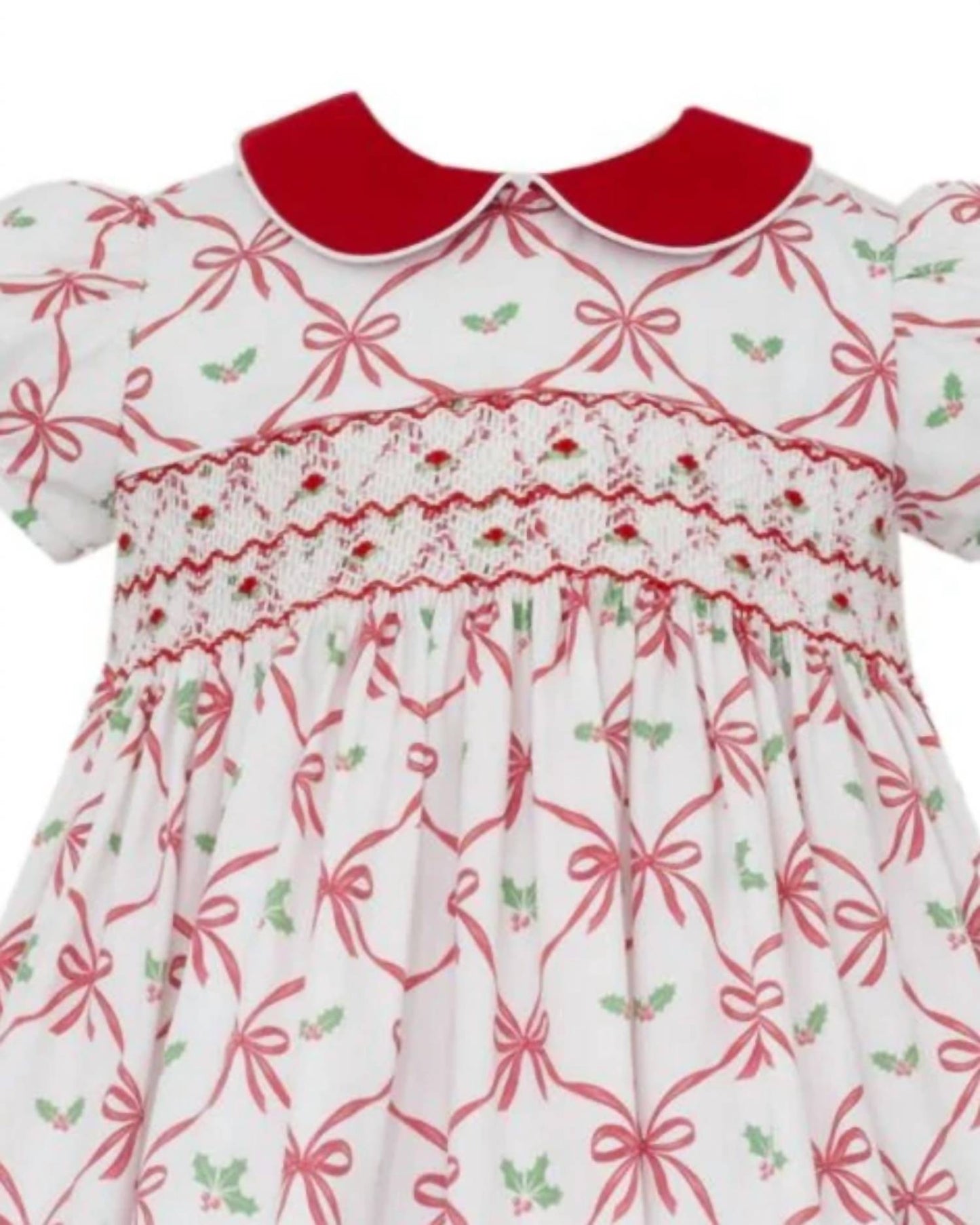 Girl's Alison Holiday Bow Print Dress
