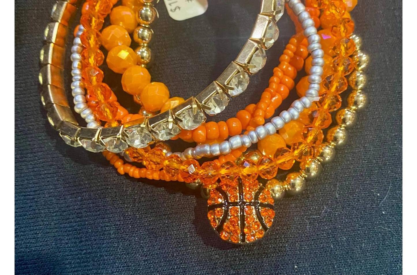 Basketball Beaded Bracelet Six Piece Set Stack