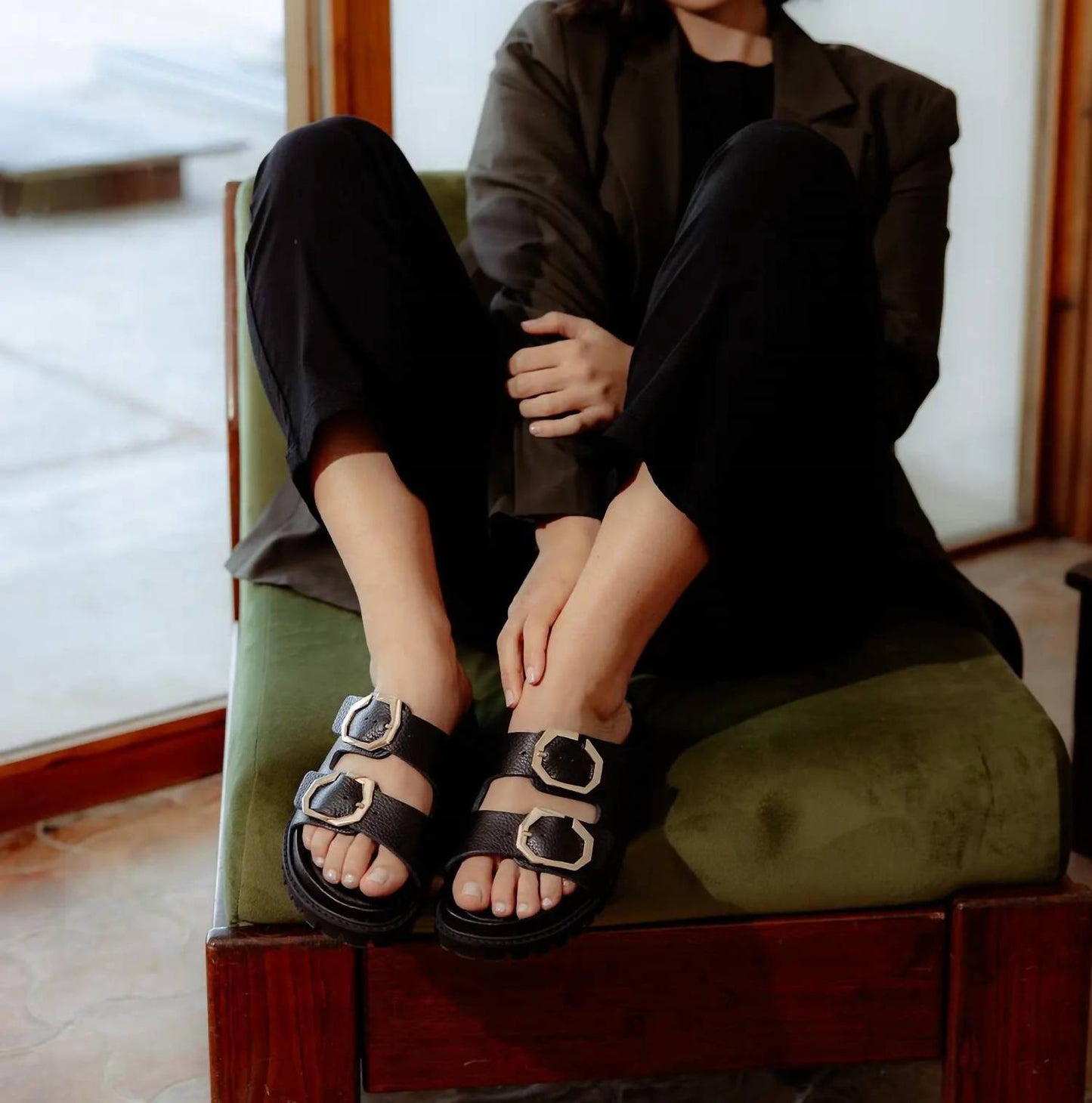 Women's Galia Embossed Leather Sandal